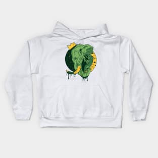 Forrest Green Royal Elephant Kids Hoodie